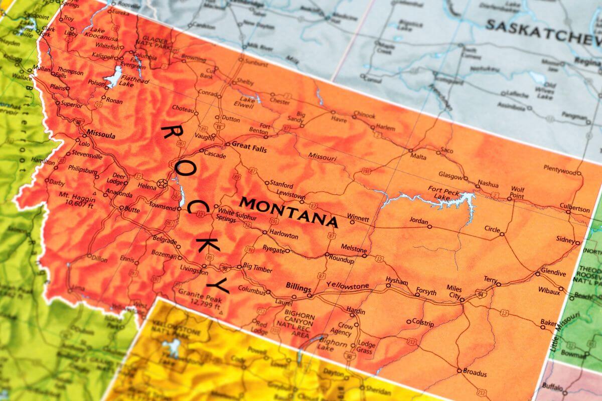 Colorful Map of Montana
