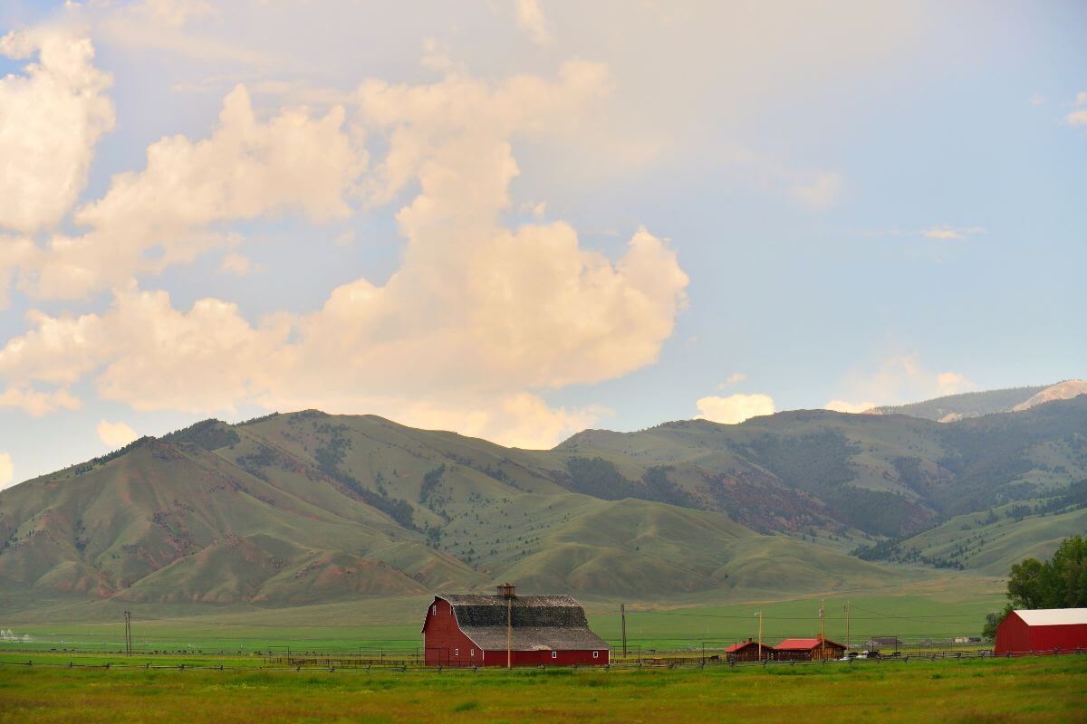 A red barn in Montana.