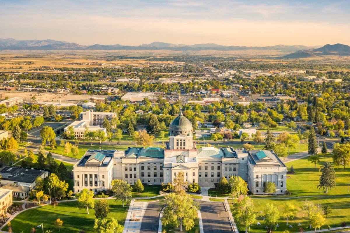 Aerial View of the Montana State Capitol