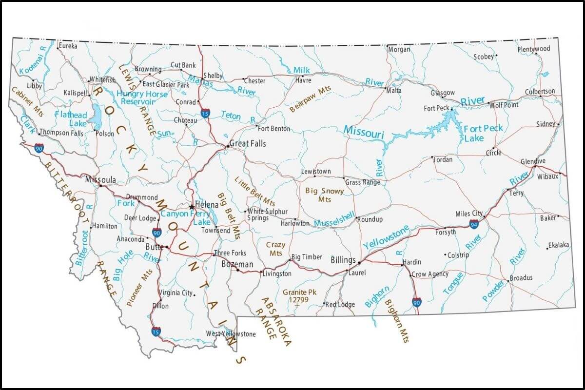A map of Montana