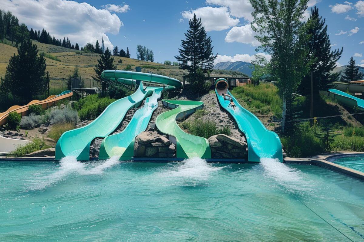 Different types of water slides as seen in one of Montana's premier waterparks