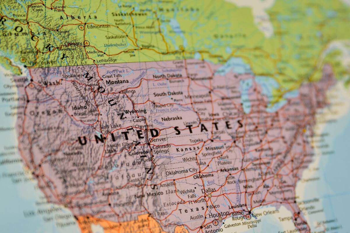 A Close up of a Map of the United States Highlighting Montana’s Location