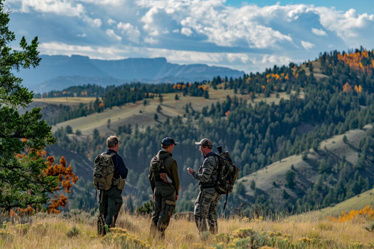 Three hunters on a DIY antelope hunting adventure in Montana hunt on state-designated hunting lands