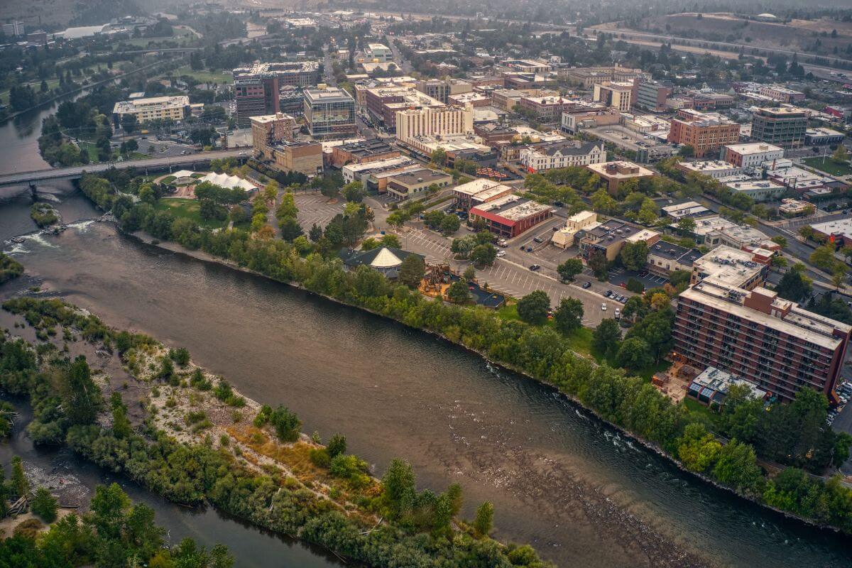 Aerial View of the City of Missoula in Montana