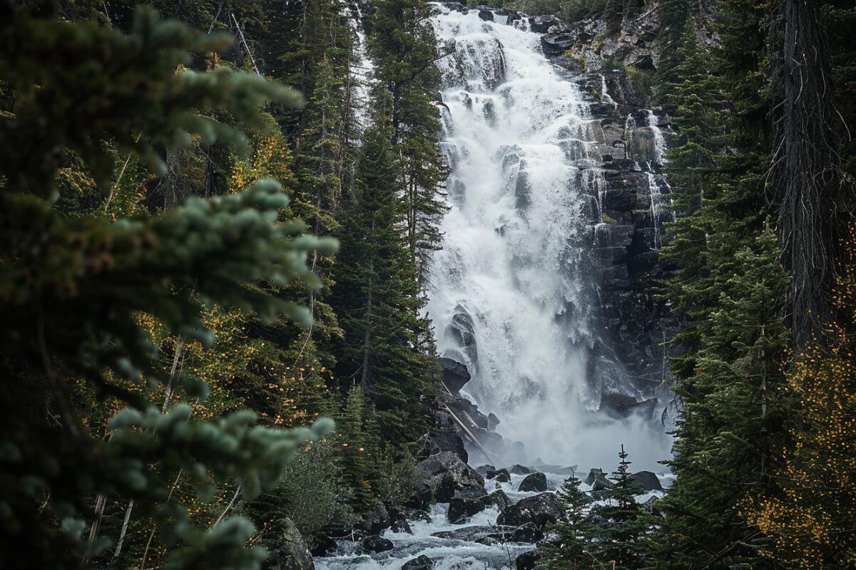 Hidden Falls nestled amid Glacier National Park's lush natural landscape
