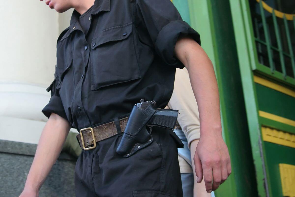 Walking Policeman with Gun 