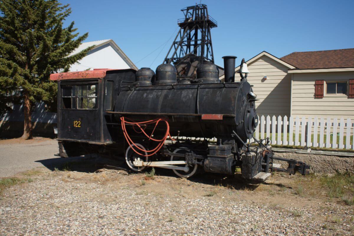 A historic train engine in Montana.