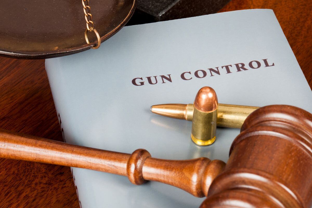 Gun Control Manual with Bullets and Gavel