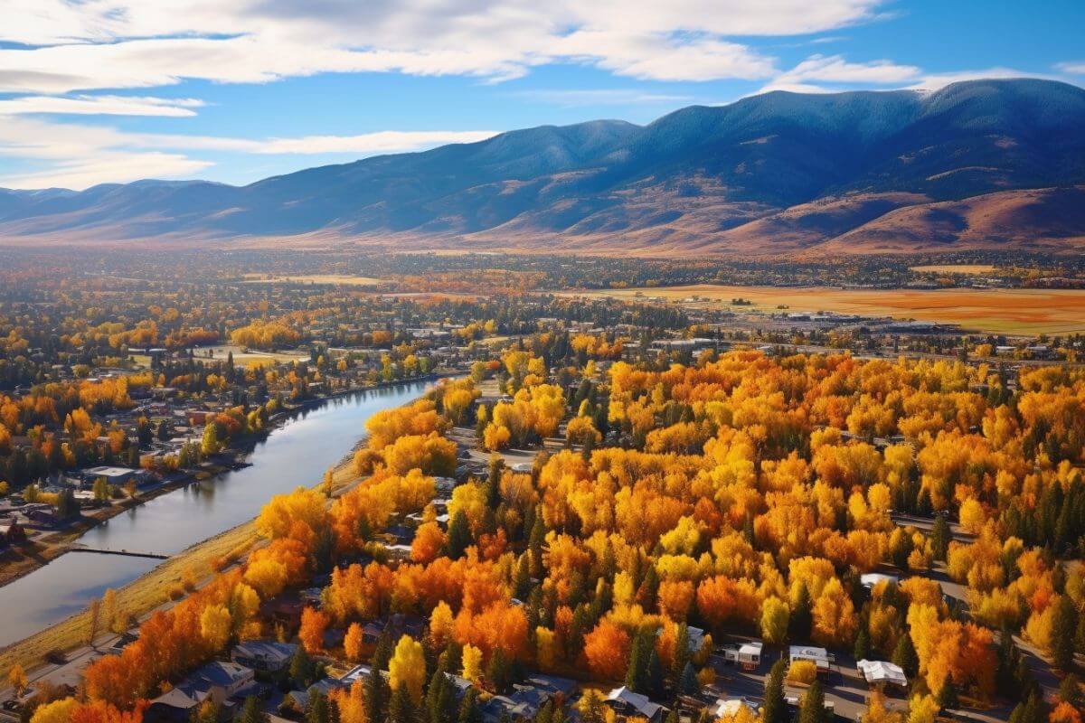 Aerial view of Bozeman, Montana