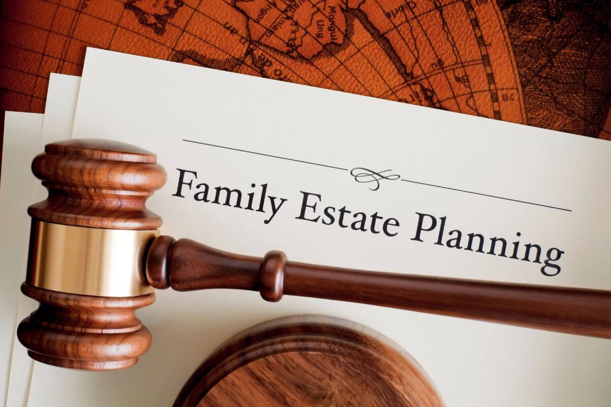 Printed File About Family Estate Planning Under a Gavel