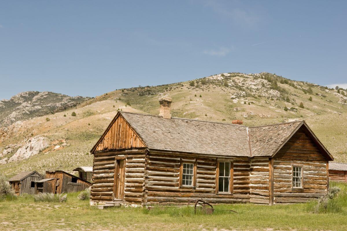 A small log cabin in rural Montana.