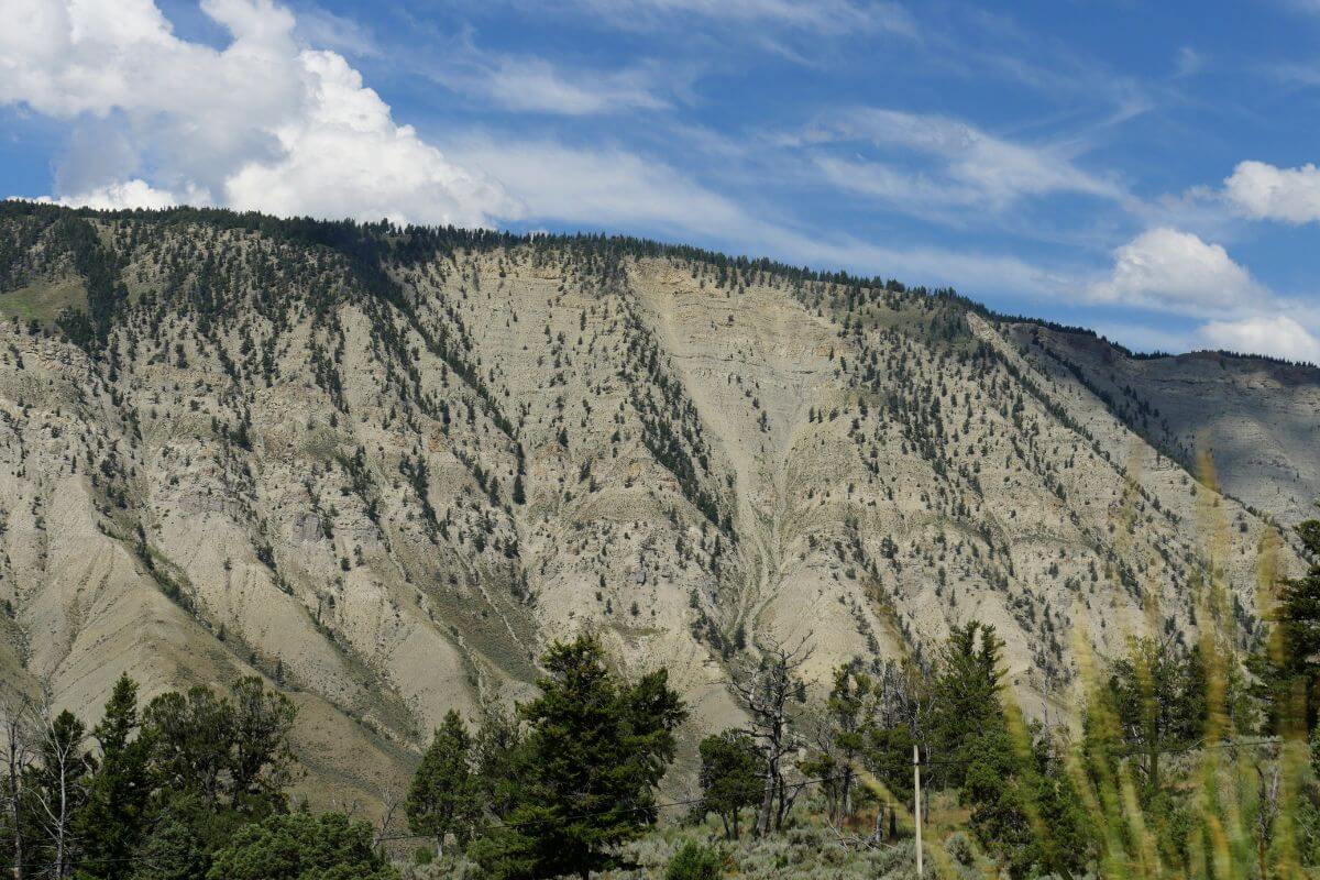 A view of a mountain side along Montana's borders.