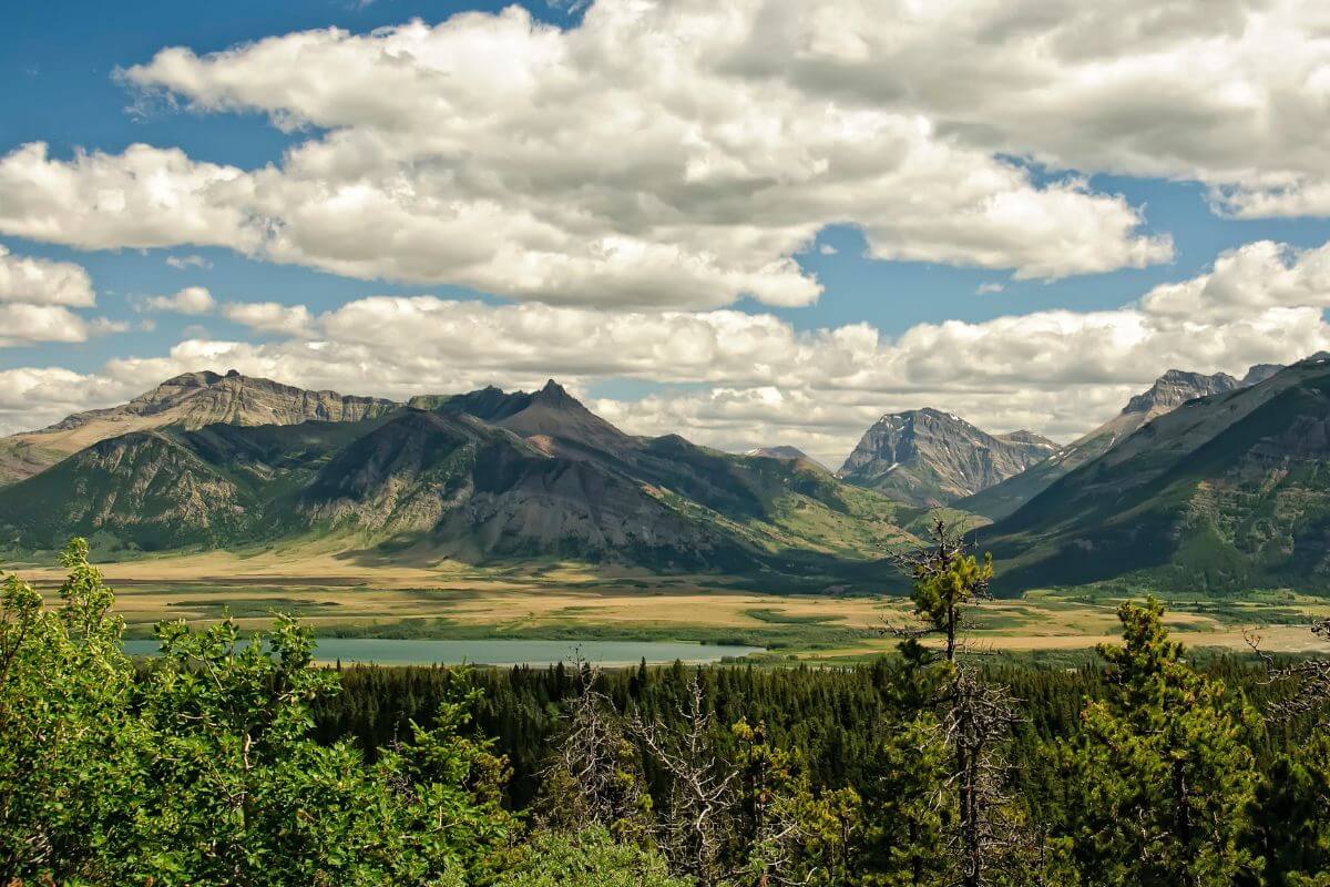 A Mountain Range and a Lake in Montana