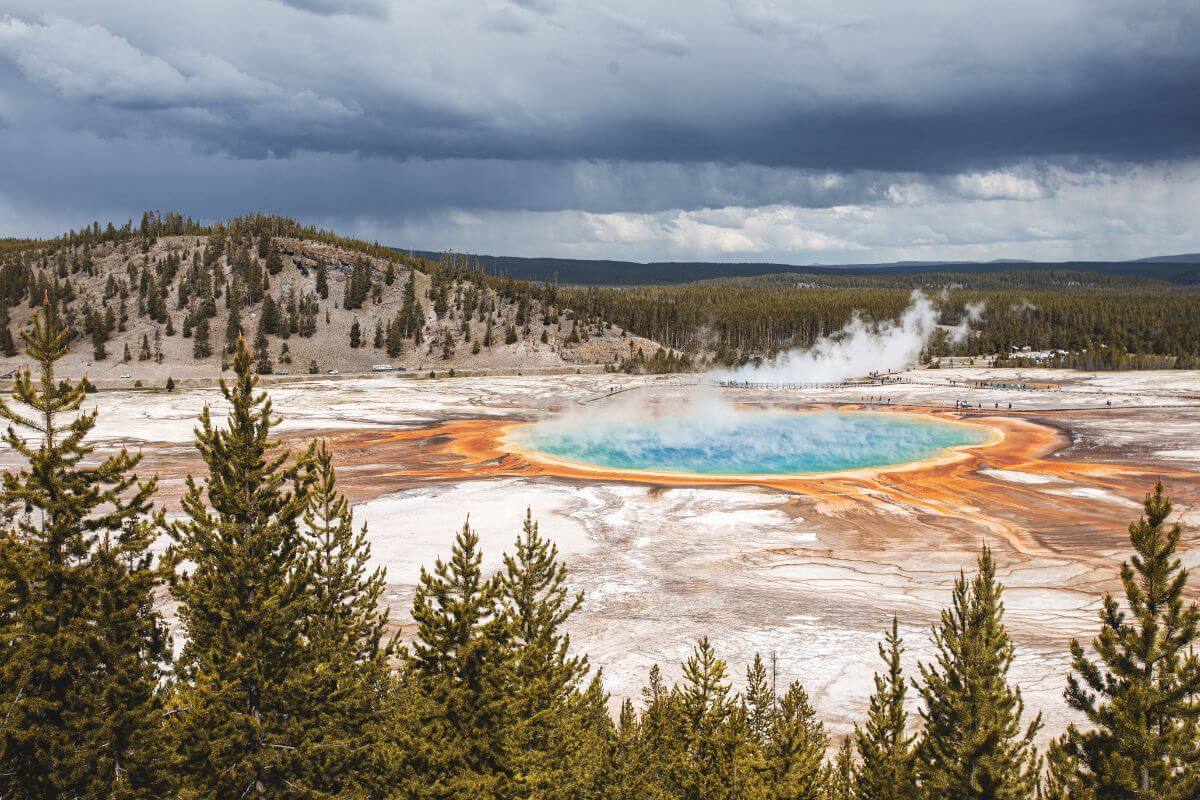 A geyser in Yellowstone National Park, Montana.