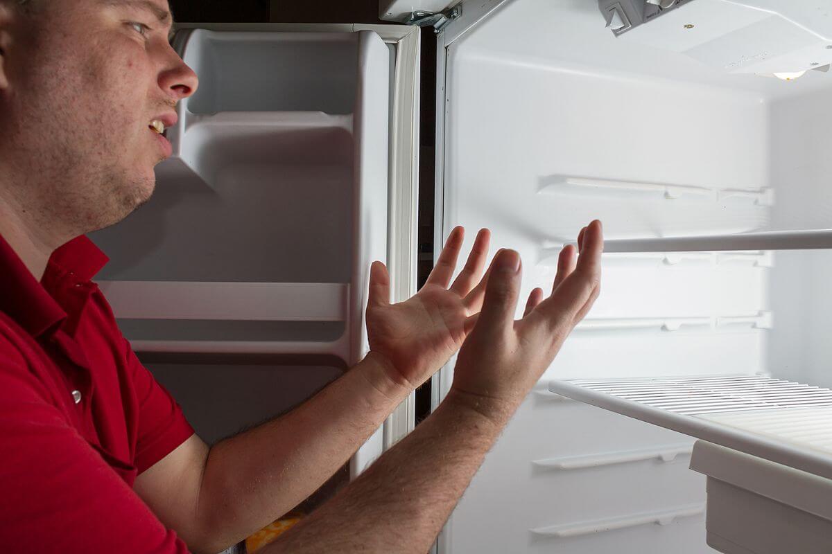 A Man in Montana Disappointed That There is No Food in the Fridge