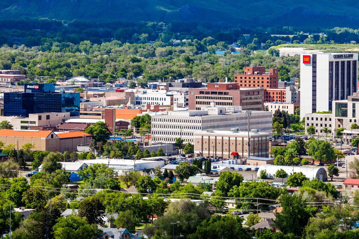 An aerial view of a city in Montana.