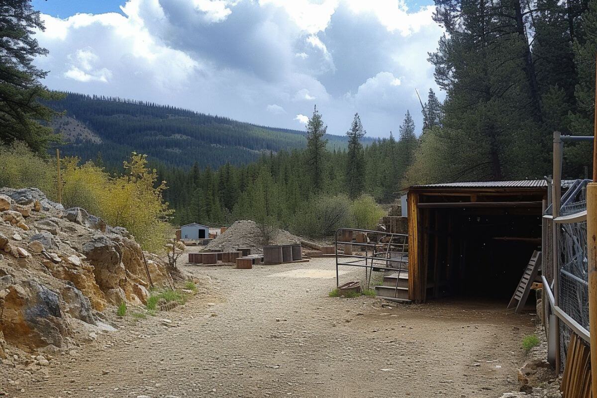 A dirt road leading to Gem Mountain Sapphire Mine in Montana.