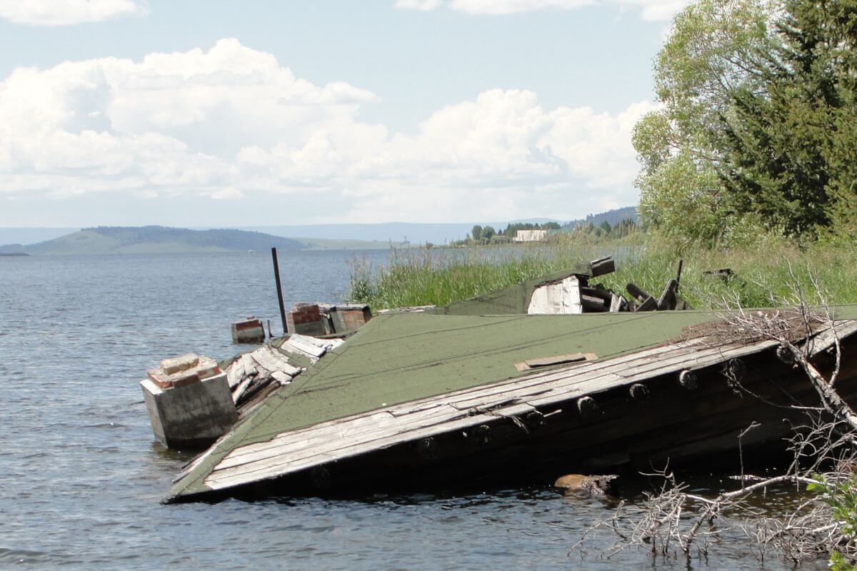 Hebgen Lake in Montana After Earthquake