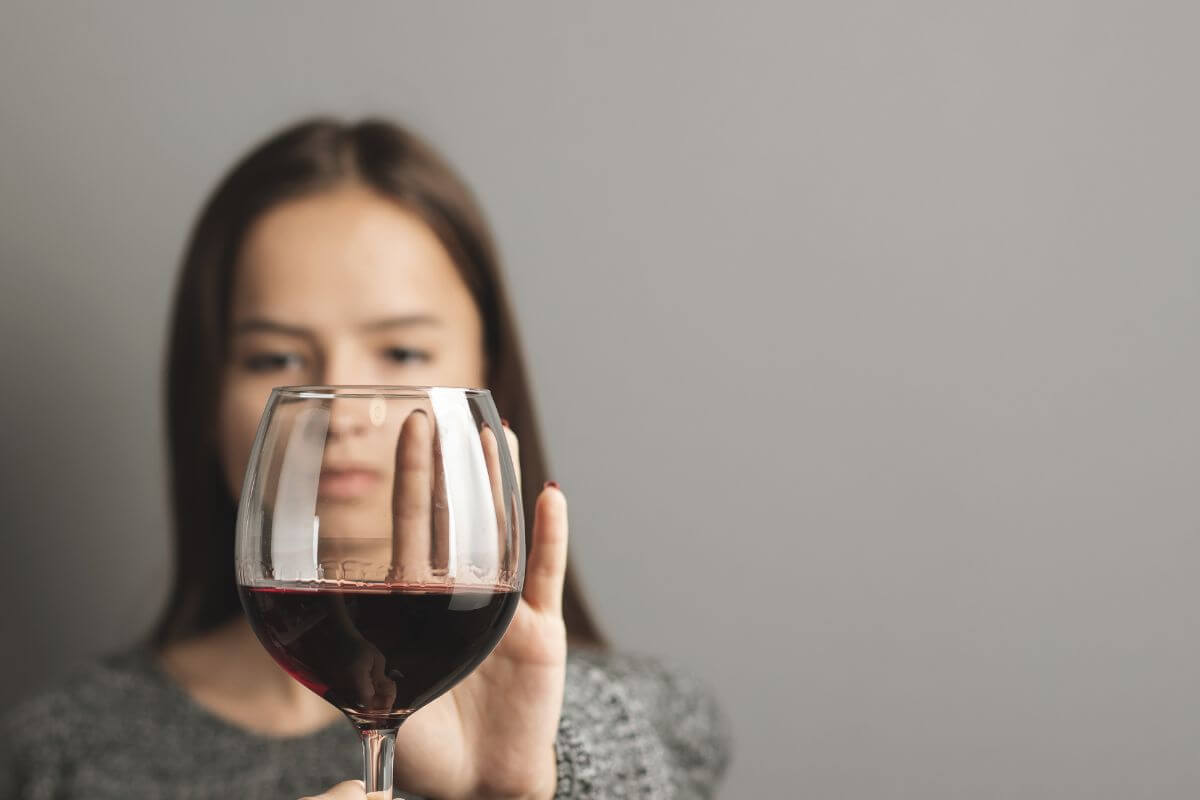 Teenager Refusing a Glass of Wine