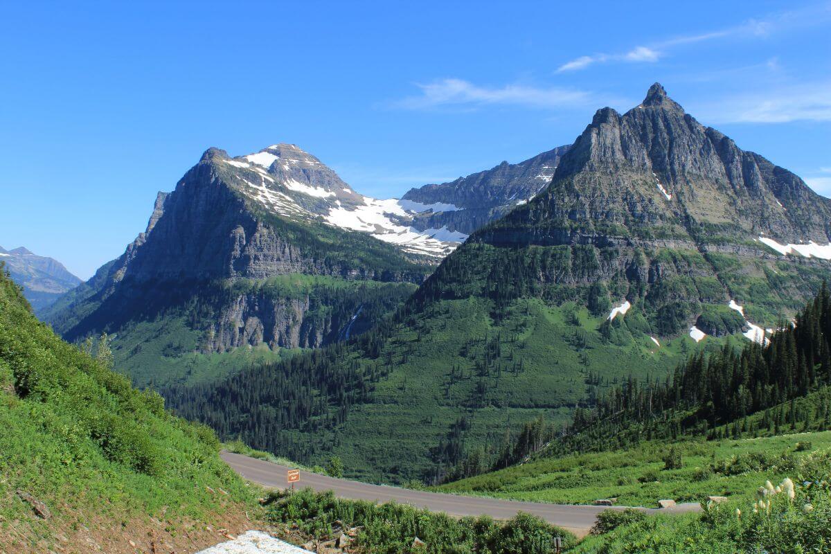 Snow-Capped Mountains in Glacier National Park Montana