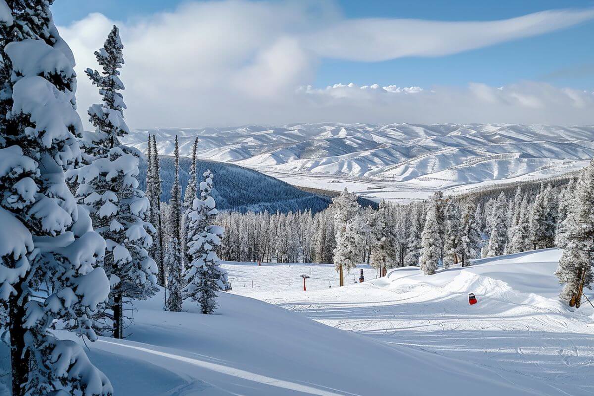A snowy slope for skiing in Montana.