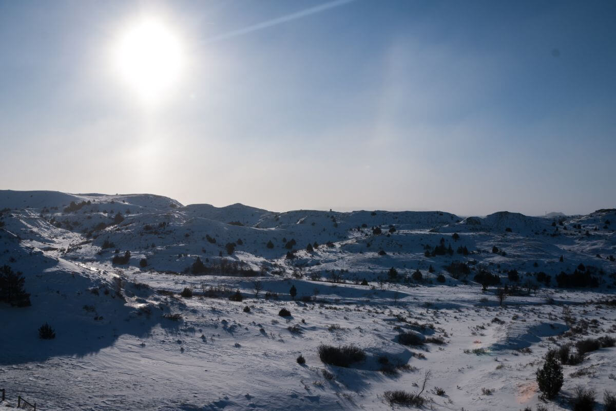 Winter in North Dakota Badlands
