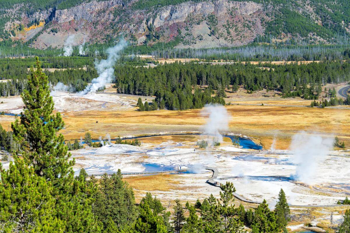 Geyser springs in Yellowstone National Park.