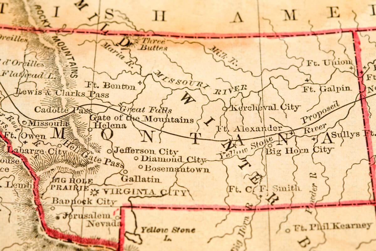 Old Montana Map