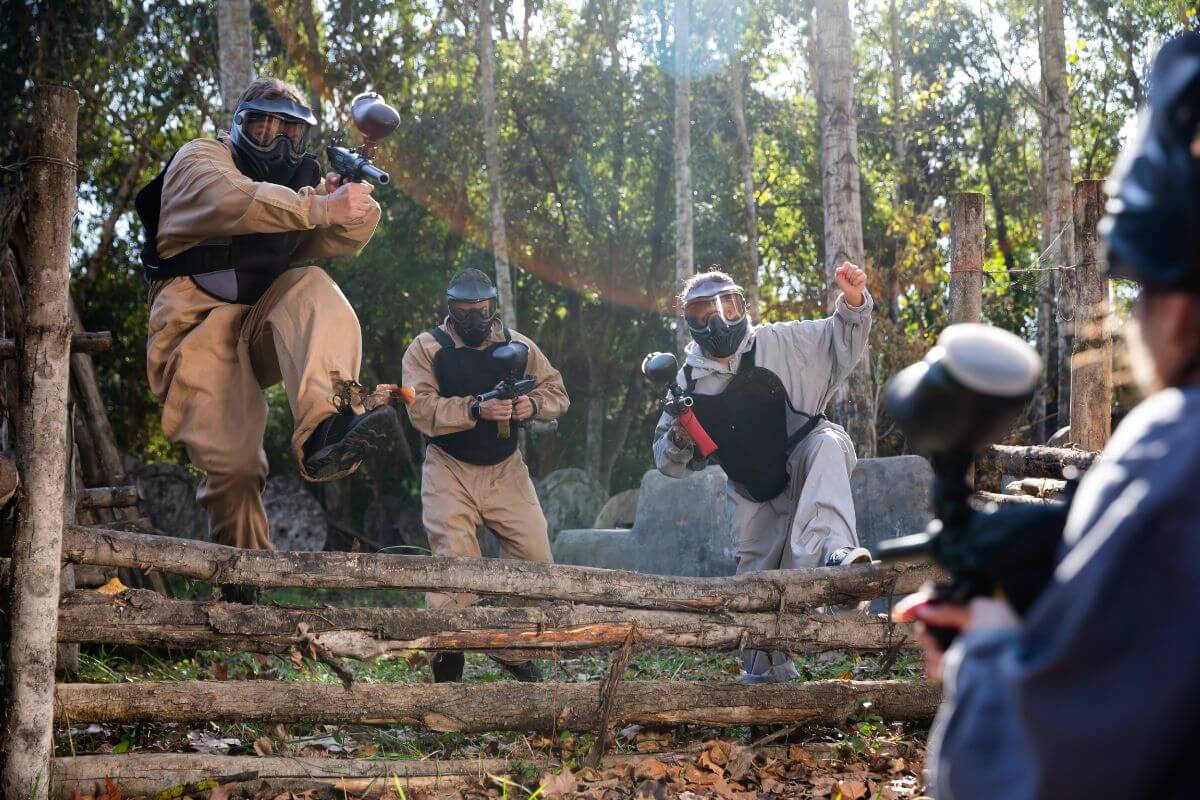 A clash of two opposing paintball teams in one of Montana's top paintball establishments.