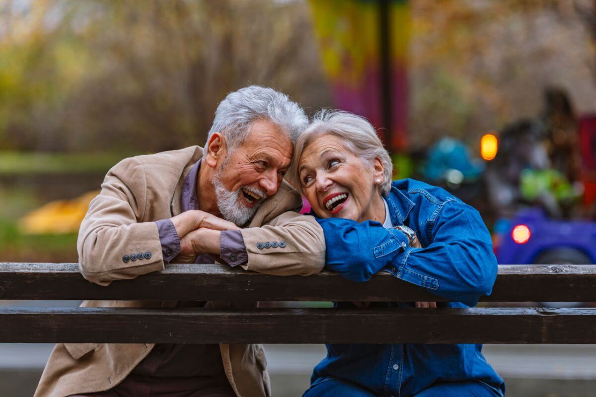 Old Retired Couples Smiling to Each Other