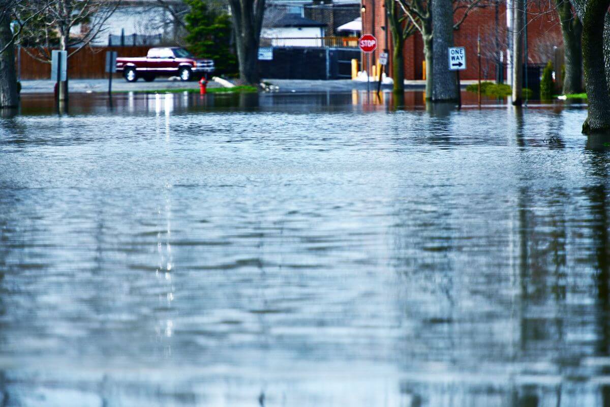 A flooded Montana street