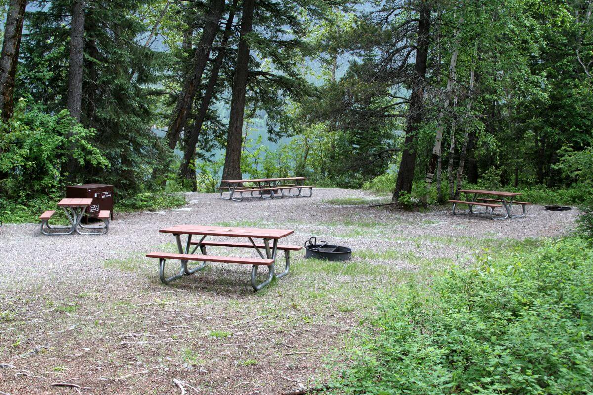 One of the picnic areas at Glacier National Park.