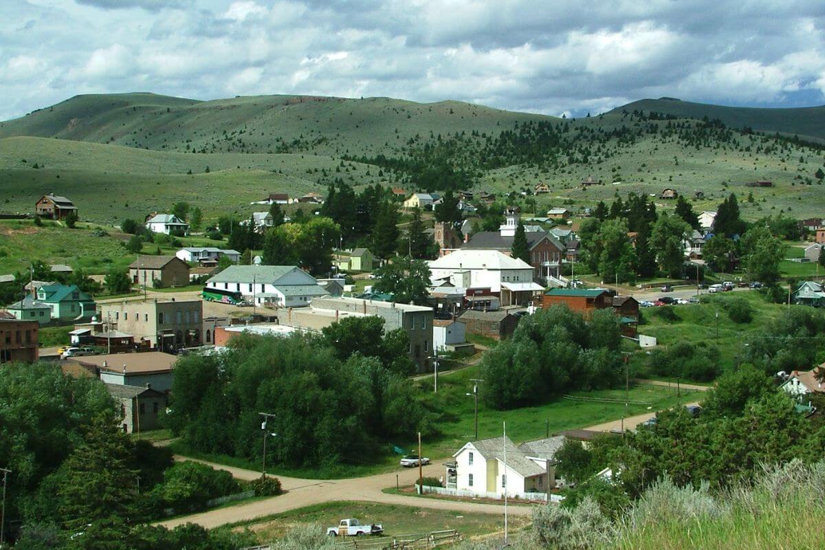 Aerial View of Virginia City in Montana