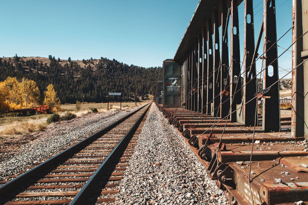 A railroad track in Montana.