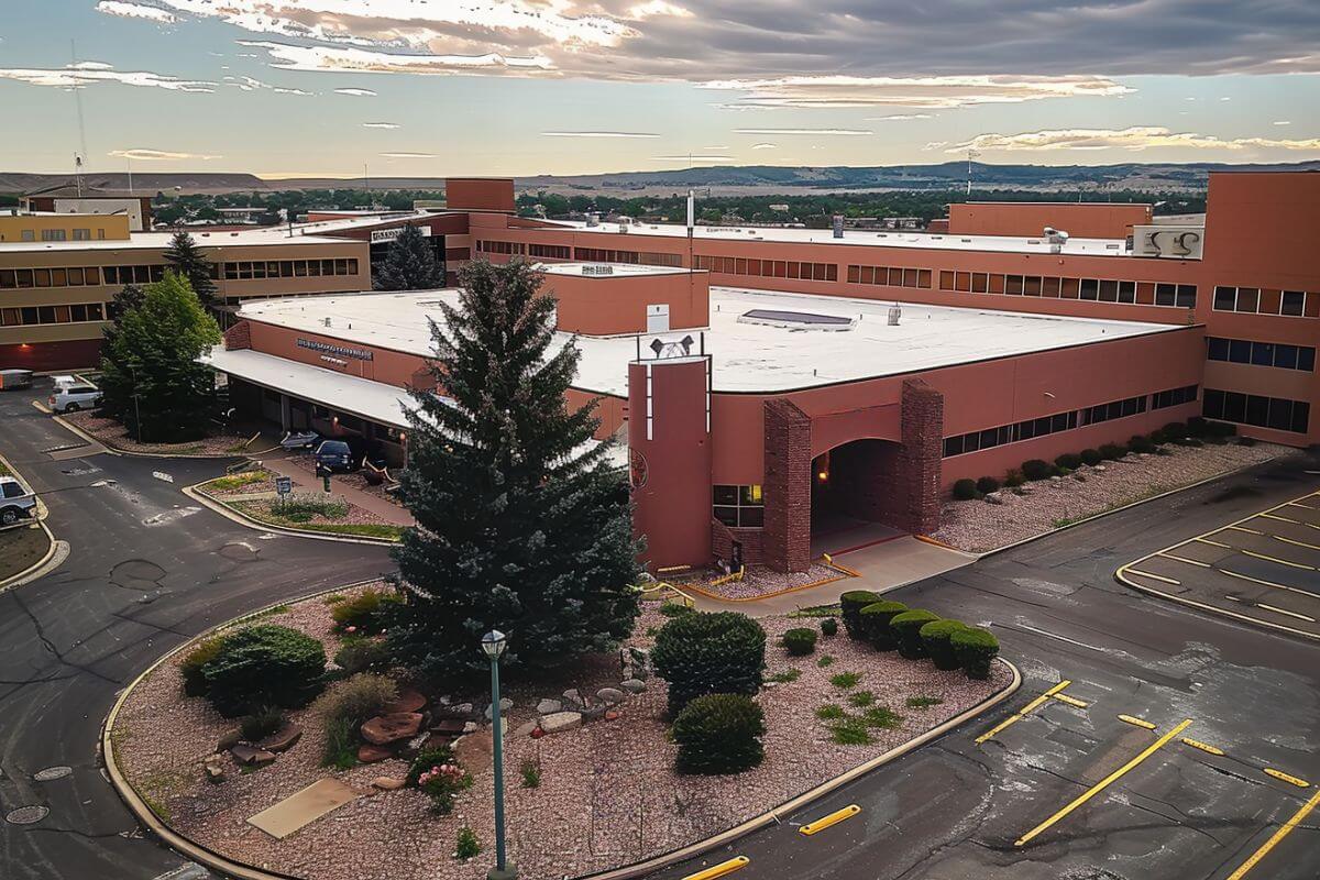 An aerial view of Billings Hotel and Convention Center