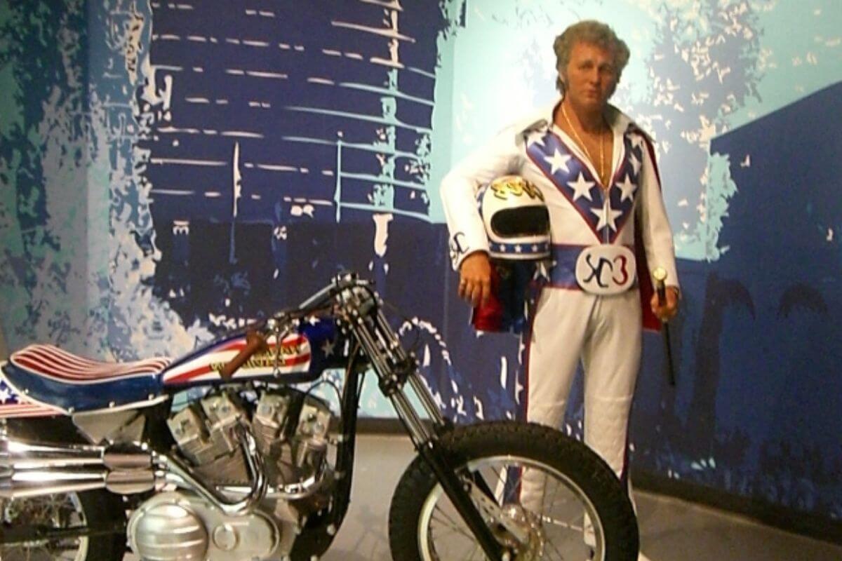 Evel Knievel with His Motorbike