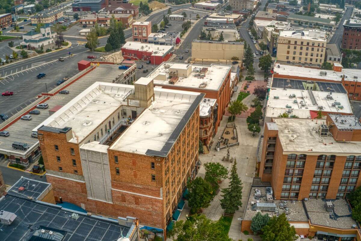 An aerial view of Helena from the top of a building.