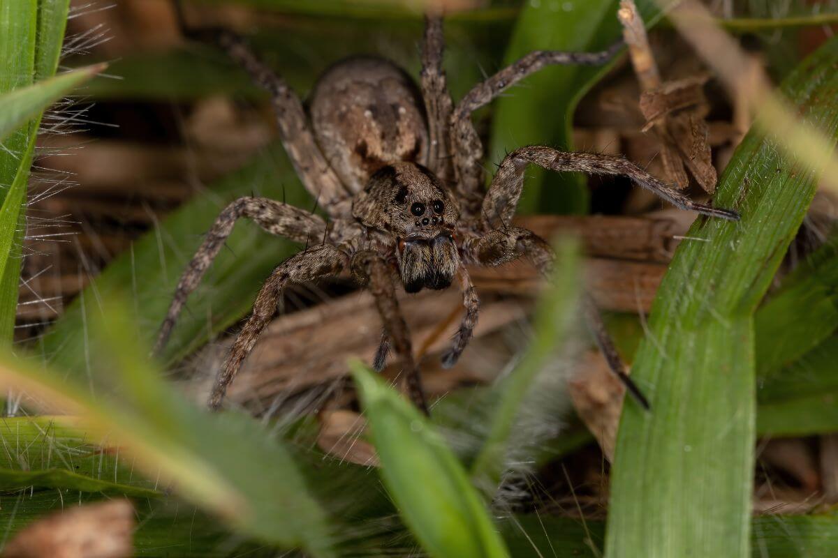 A large spider is sitting in the grass in Montana.